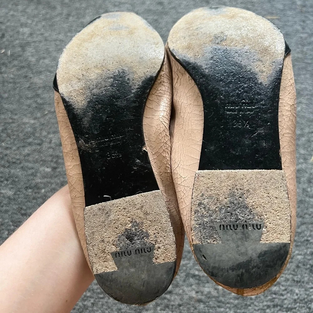 Miu Miu Pink Pointed Ballet Flats, Size 38.5 - image 3